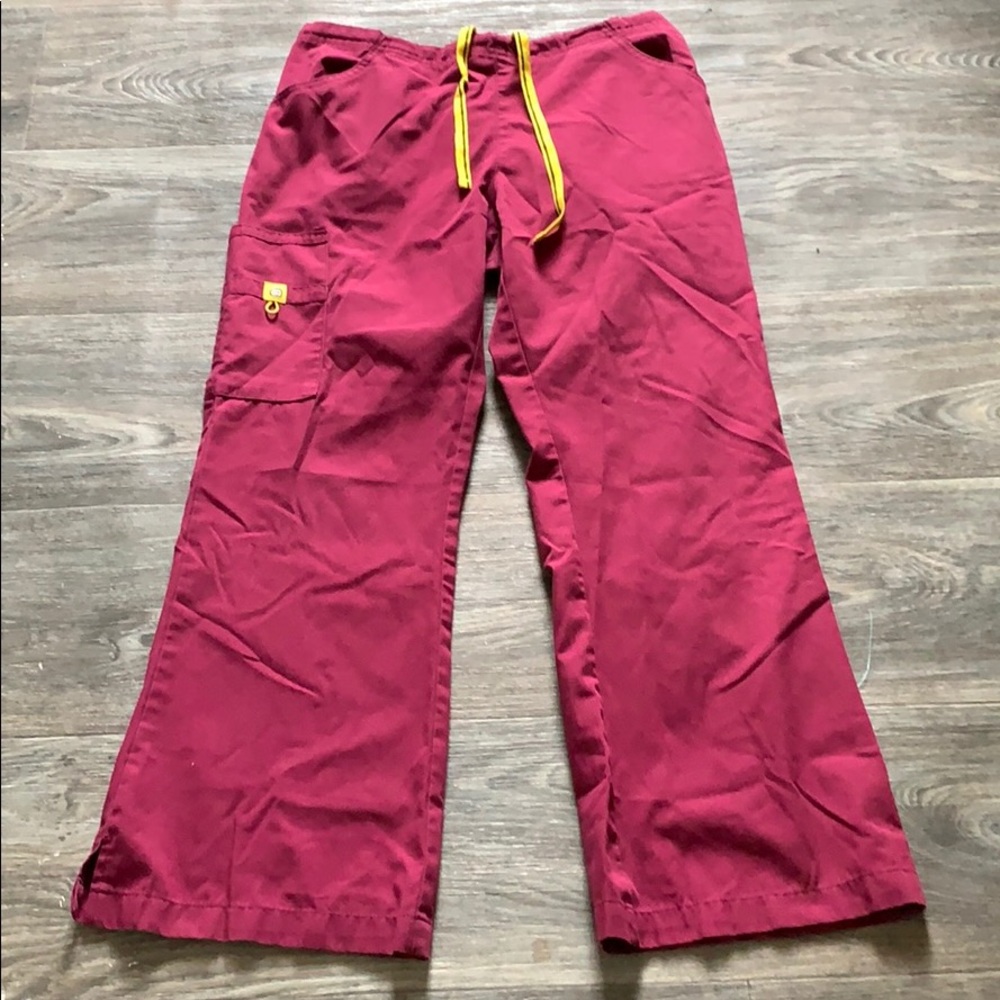 Light burgundy scrub pants